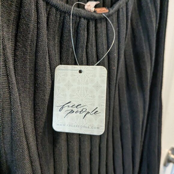 Free People Cherie Mini Dress Size Large A-Line Black Open-Back Pleated NWT - Picture 14 of 16